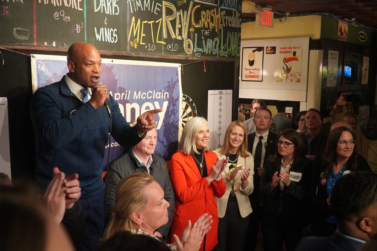 pingping_yin's tweet image. Last day to election, Gov. Wes Moore, Sen Chris Van Hollen and House Democratic Whip Katherine Clark rallied in Fredrick to support Dem @April4Congress. Days before, House Majority Leader Steve Scalise and Right-wing Congressmen held a press conference to back GOP @neilparrott