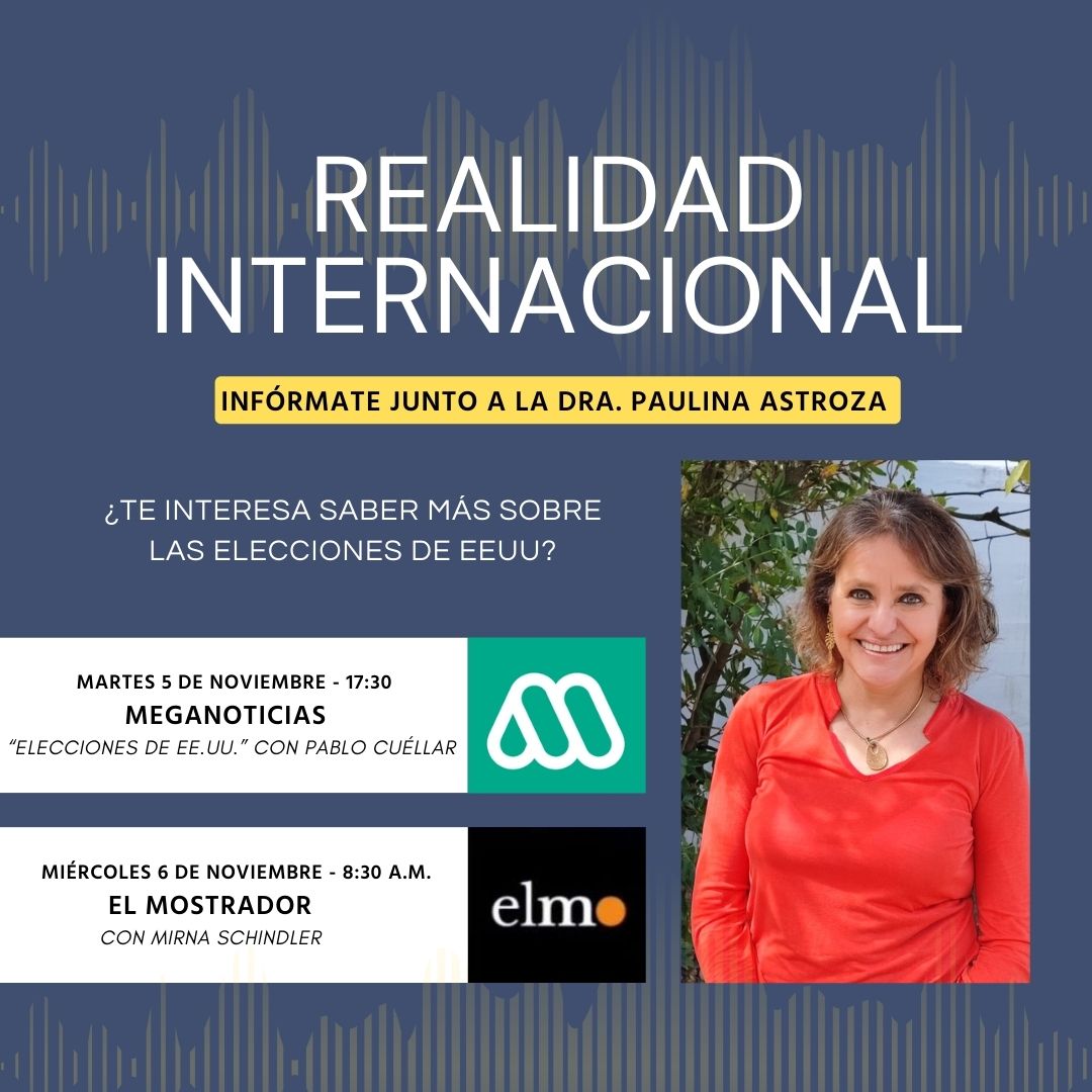 05 nov. Estaré a las 17:30 hrs. con <a href="/pcuellarb/">Pablo Cuéllar</a> en <a href="/meganoticiascl/">Meganoticias</a> 
06 nov. Estaré a las 8:30 hrs. con <a href="/mirnaschindler/">mirna schindler</a> en <a href="/elmostrador/">El Mostrador</a> 

#EleccionesEEUU2024