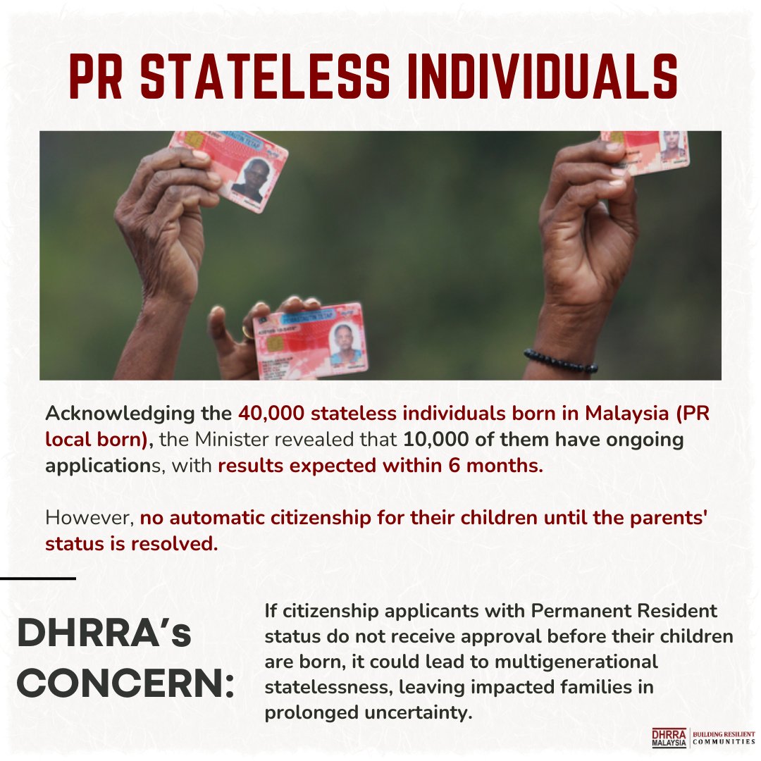 Menteri Dalam Negeri telah mengumumkan usaha untuk mempermudahkan permohonan kewarganegaraan, dengan SOP baharu dan pemprosesan yang lebih cepat untuk individu tanpa kewarganegaraan yang dilahirkan di Malaysia.

Adakah kemas kini ini cukup untuk tamatkan isu “statelessness”?