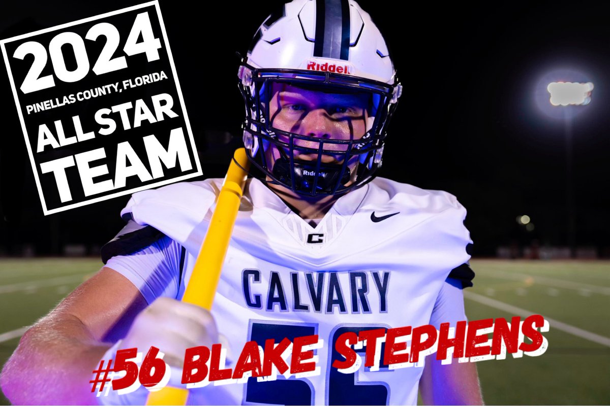 Blake Stephens (@blakestephens56) on Twitter photo Proud to have been selected for the Pinellas County All Star Team! <a href="/Calvary_FB/">Calvary Christian Football (Clearwater, Fl)</a> <a href="/wessaff14/">Wes Safford</a> <a href="/gbouch27/">Coach Boucher</a> <a href="/PinellasHSMedia/">Pinellas Highschool Media Group</a> <a href="/CoachGreen_3/">Green Zone preps Recruiting inc.</a> <a href="/_Coach_Stern_/">Craig Stern</a> <a href="/CoachTerp_/">Mike Toerper</a> <a href="/Coach_Waugh/">Adam Waugh</a> <a href="/Isaac_Collins/">Isaac Collins</a> <a href="/CoachHawley/">Coach Hawley, M.A.Ed.</a> <a href="/TheCoachGriggs/">Adam Griggs M.Ed, M.S.</a> Proud to have been selected for the Pinellas County All Star Team! <a href="/Calvary_FB/">Calvary Christian Football (Clearwater, Fl)</a> <a href="/wessaff14/">Wes Safford</a> <a href="/gbouch27/">Coach Boucher</a> <a href="/PinellasHSMedia/">Pinellas Highschool Media Group</a> <a href="/CoachGreen_3/">Green Zone preps Recruiting inc.</a> <a href="/_Coach_Stern_/">Craig Stern</a> <a href="/CoachTerp_/">Mike Toerper</a> <a href="/Coach_Waugh/">Adam Waugh</a> <a href="/Isaac_Collins/">Isaac Collins</a> <a href="/CoachHawley/">Coach Hawley, M.A.Ed.</a> <a href="/TheCoachGriggs/">Adam Griggs M.Ed, M.S.</a>