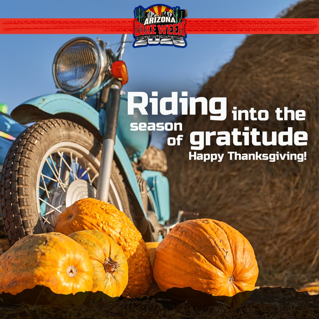 This Thanksgiving, we’re filled with gratitude for our family! We’re thankful for every rider, camper, vendor, and music lover who makes AZ Bike Week unforgettable year after year. Get ready to make memories April 2–6, 2025! Wishing you all safe travels and a Happy Thanksgiving!
