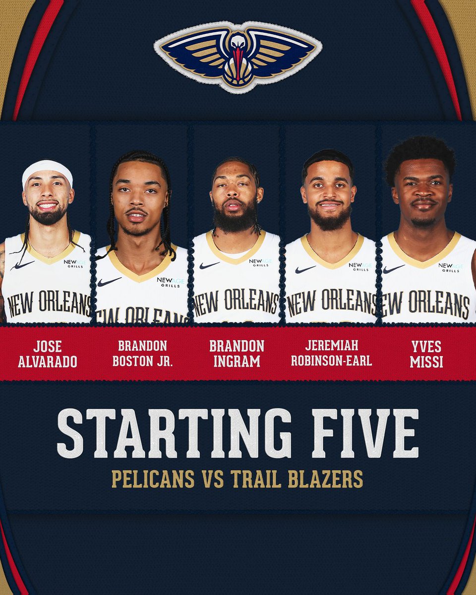 PelicansNBA's tweet photo. first five out https://t.co/257YRxn36X