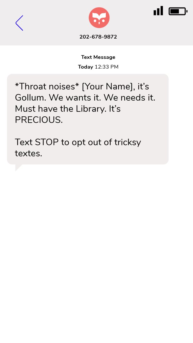 KCLibrary's tweet photo. What if the Library texted with the same urgency as political campaigns?🤳🏼

Endorsements from notable people? We’ve got those too.

Be ready to vote tomorrow.

Resources for finding your polling place, sample ballots and more voter information at https://t.co/pPcopOtIvG https://t.co/ERsePk772X