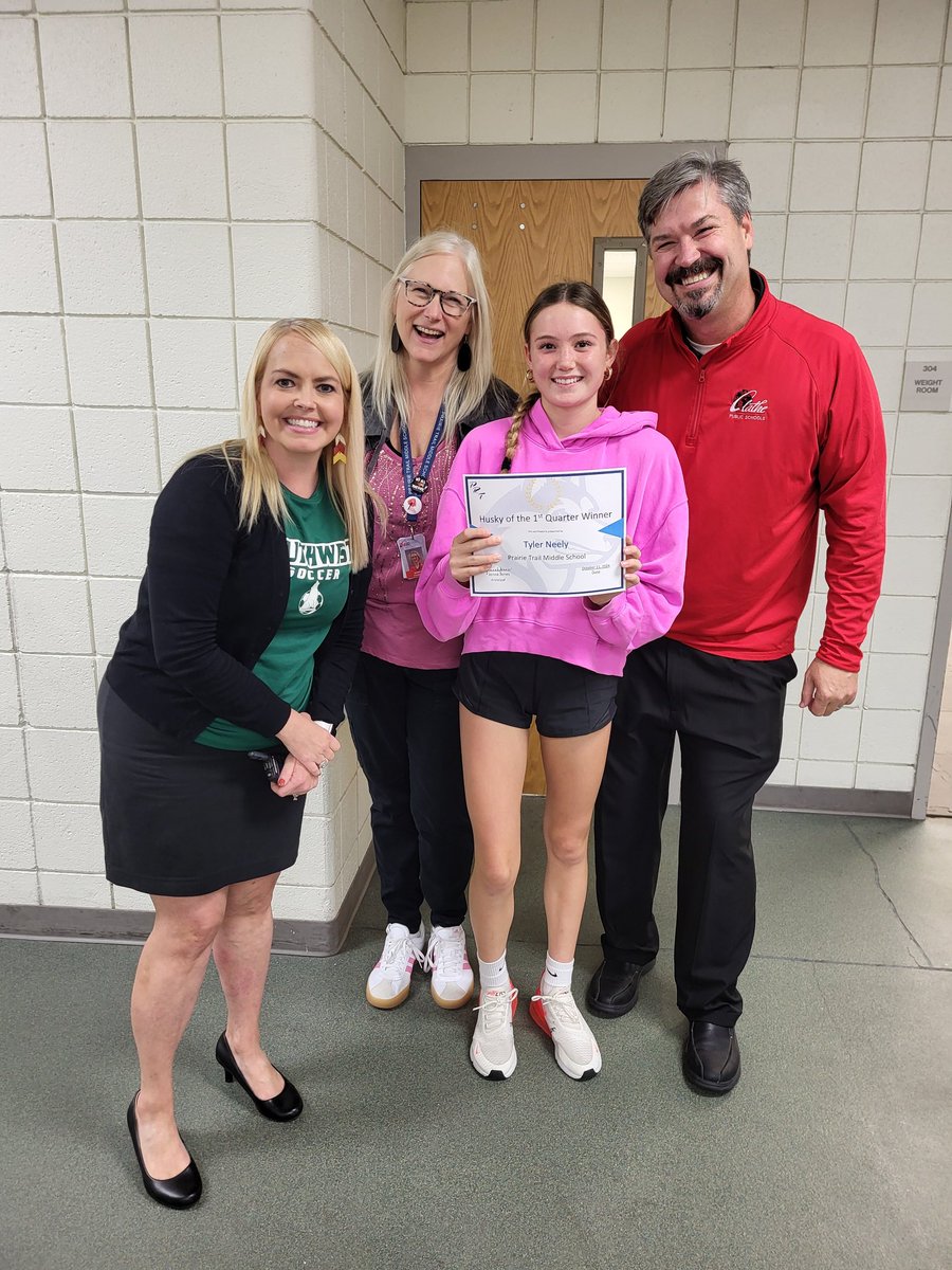 Congrats Tyler. Husky of the quarter! <a href="/DrJonesPRT/">Dr. Jenna Jones</a> <a href="/jenstoskopfPRT/">jenniferstoskopfPRT</a> <a href="/BMellenPRT/">BMellenPRT</a> <a href="/PRT_Huskies/">Prairie Trail</a>
