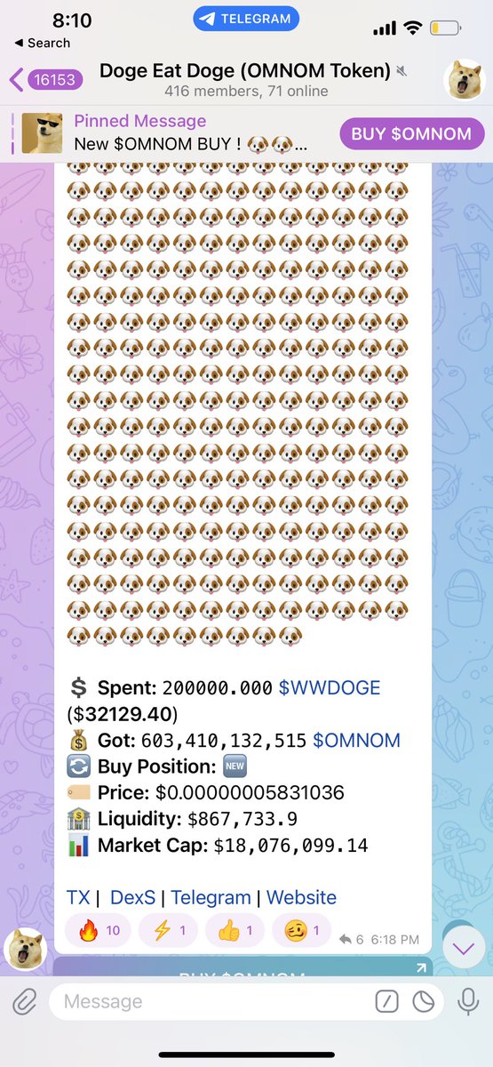 DekDaDon's tweet photo. $OMNOM $DOGE

While you’re busy derisking for the election, smart whales are accumulating. $OMNOM is leveraged $DOGE. The first memecoin on the first memecoin. Fade at your own risk. https://t.co/ALfJPMZ3l7