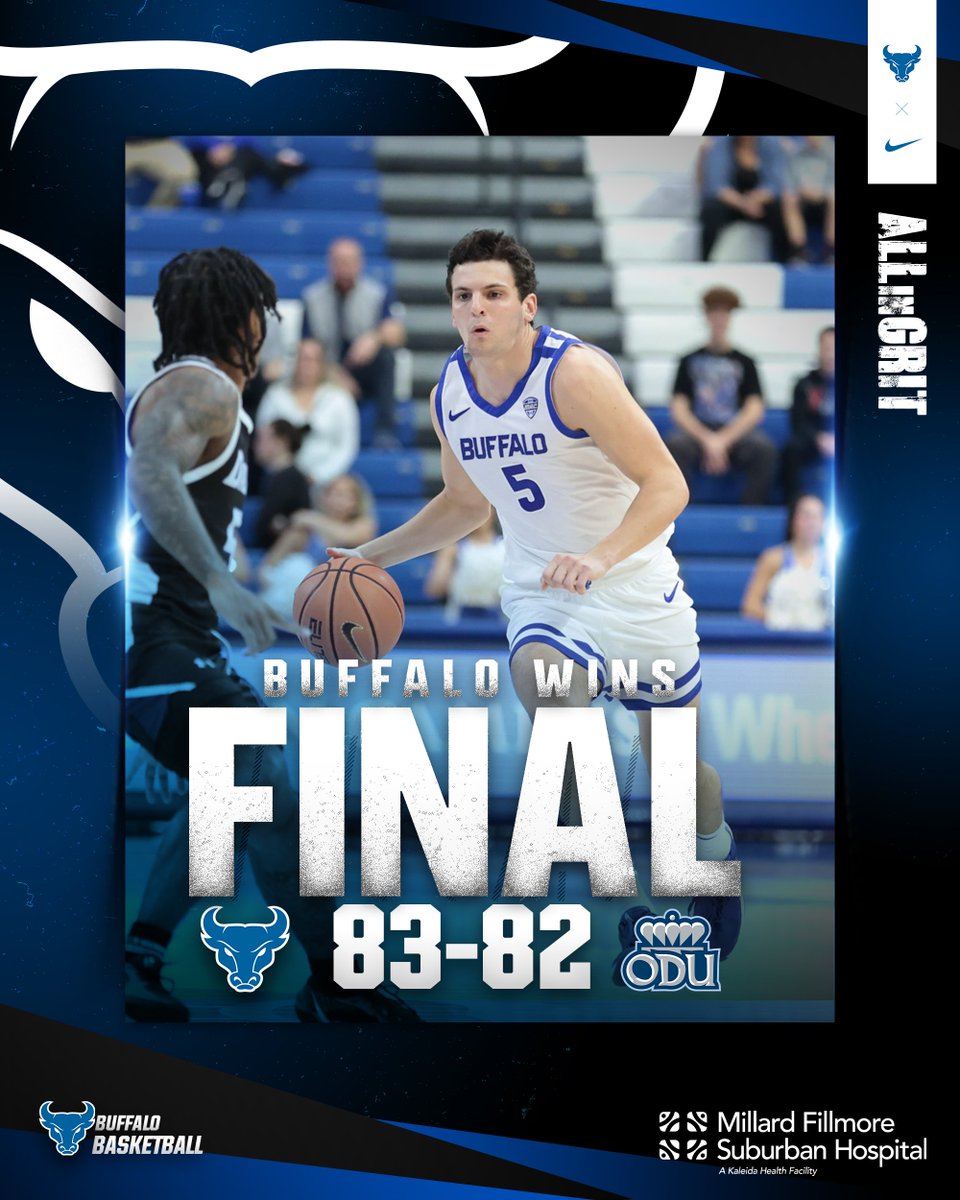 BULLS WIN!

Buffalo gets their first win of season as Tyson Dunn finished with 24 points, 10 assists and 6 rebounds! Dunn drilled the game-winning three with 1.3-seconds left!

#ALLinGRIT🤘 | #UBhornsUP