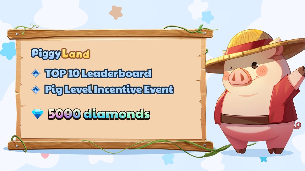 🐷Piggy Land TOP 10 Rank Incentive Event🐷

Piggy Land Leaderboard Top 10 Incentive Packs Event 🎁
Compete in the Piggy. Land Rank event from Nov 5th to Nov 11⏰

The top 10 $SPC and $GPC players will receive exciting rewards:
💎5000 diamond

Rewards will be airdropped to your