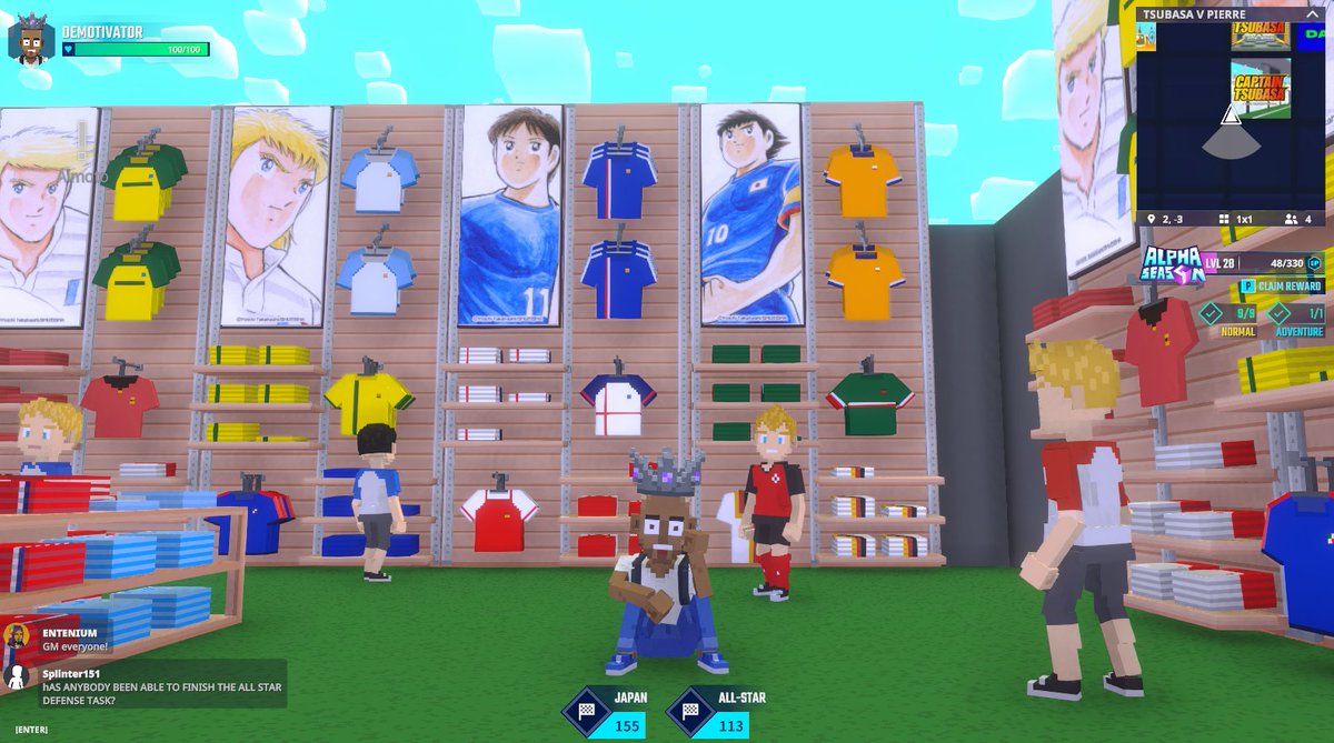 ⚽ Tsubasa vs Pierre? Epic showdown in <a href="/TheSandboxGame/">The Sandbox</a>! Grabbed some sweet merch at the Football Wear Shop. Ready to join the match? ⚽ register-landings.sandbox.game/alphaseason4-s… #TheSandbox #AlphaSeason4 #AS4SocialChallenge