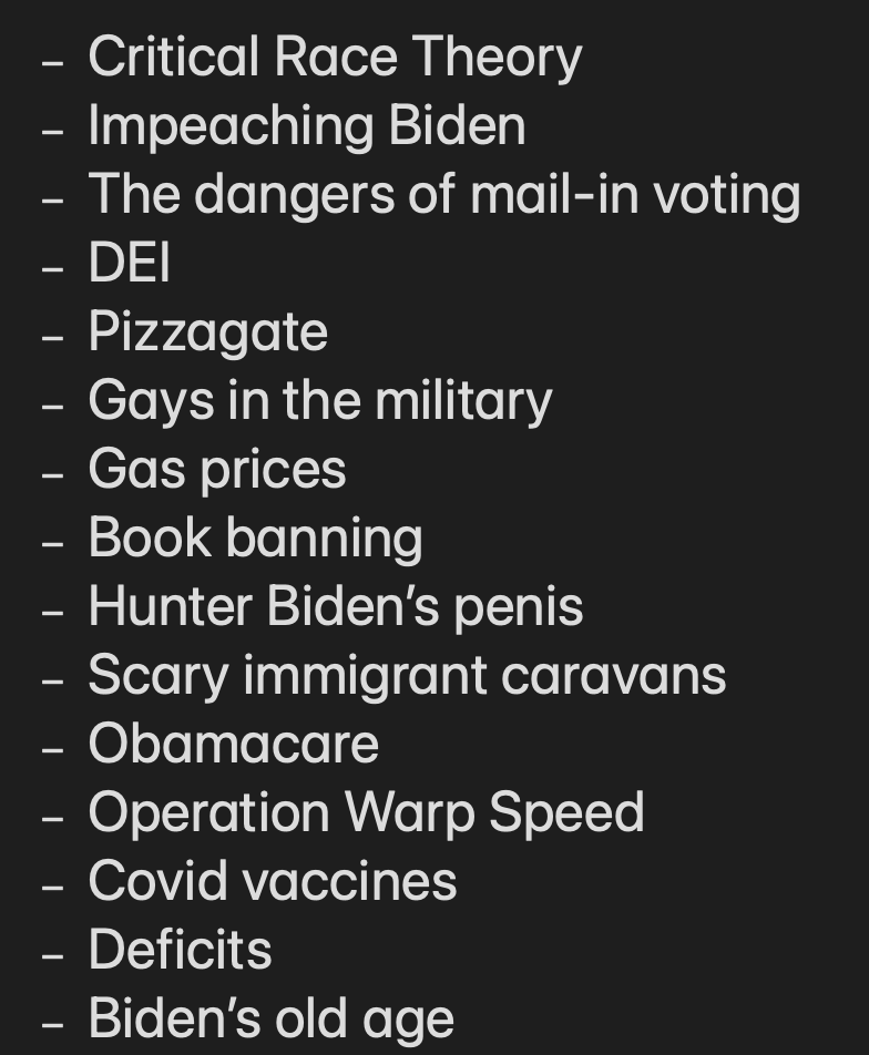 ramit's tweet photo. Every 3 months, Republicans trot out a new bogeyman to scare their base, keeping them riled up &amp; unaware that Republicans have zero policy proposals to improve life for the average voter

Watch: 

Whatever happened to the scary warnings about...? https://t.co/0oe7pt7WHo