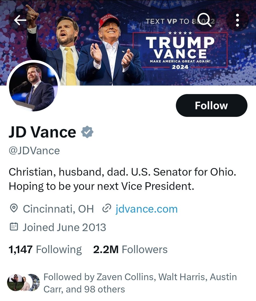 NFLPlayersList's tweet photo. Follower Counts of 2024 Presidential Candidates. https://t.co/VJvPuYIsXf