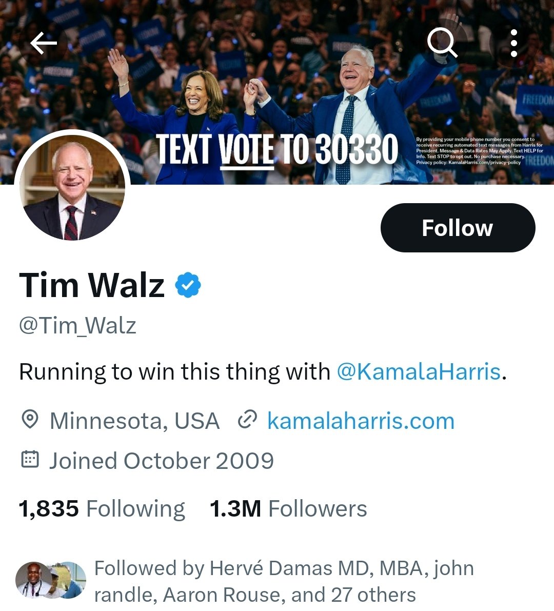 Follower Counts of 2024 Presidential Candidates.