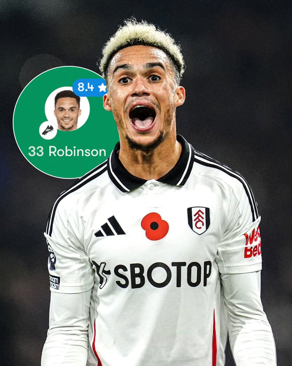 Antonee Robinson's stats for Fulham against Brentford, assisting their 90+7’ winner with a MOTM performance 🔥

106 touches
68/77 passing (88%)
3 key passes
2 long balls
1 assist
1 clearance
3 interceptions
5 duels won
4/4 dribbles

One of the best left backs in the world 🇺🇸