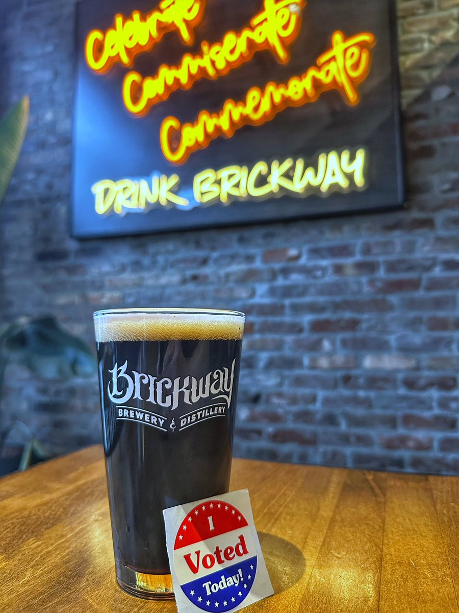 🗳️ A choice we can all agree on…wear your “𝐈 𝐕𝐨𝐭𝐞𝐝” sticker into the Brickway or <a href="/LuckyBucketBrew/">Lucky Bucket Brewing</a> tasting rooms all Election Day &amp; get your first beer for $1 or $2 off a cocktail! Doing your civic duty deserves a reward!

#DrinkLocal | #DrinkBrickway | #LuckyBucket | #Vote