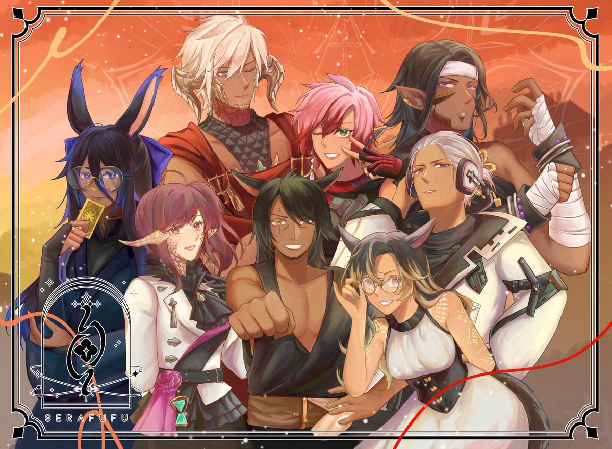 serafufu's tweet photo. . ✦ 「FFXIV Static commission」✦ .
Commission for @NobdySombdy 's static!
Definitely my biggest commission to date with 8 people and I had fun drawing everyone 🥰🥰
Thank you once again 😍
#serafuarto #vgencomm https://t.co/T8DnFWOCIY