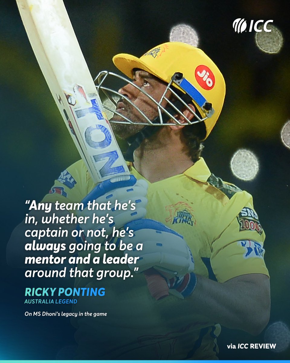 ICC's tweet photo. Plenty of respect from Ricky Ponting as MS Dhoni continues to play on 🏏

More from the #ICCReview 👉 https://t.co/8LtorI5uF2 https://t.co/LHXGYXKqzl