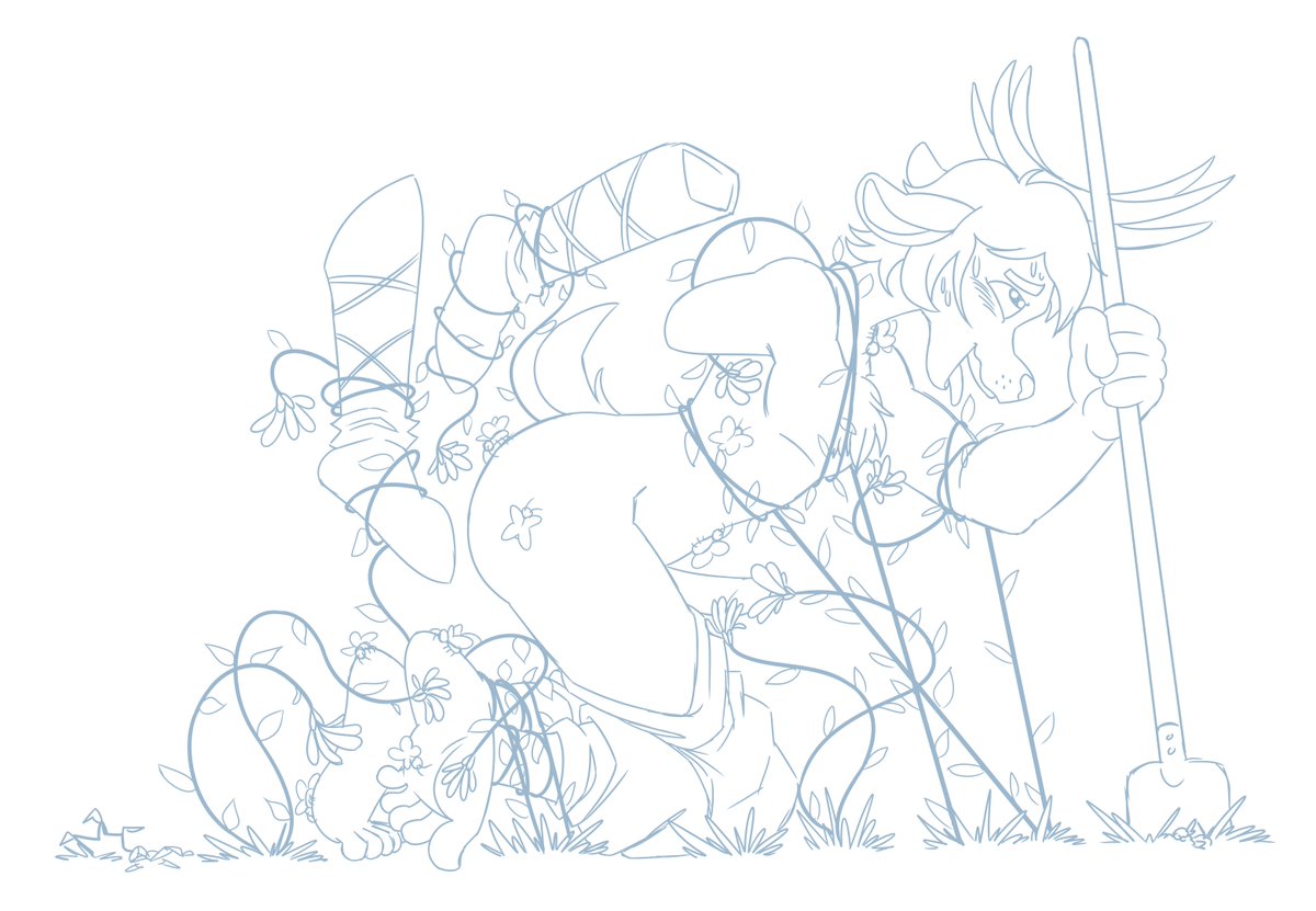 Sketch for <a href="/Makoshark7771/">Makoshark771</a> of his druidic, deer boy Artorias failing some nature magic.