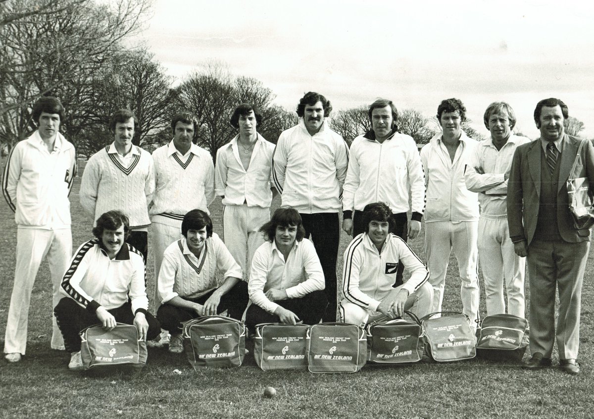 #OnThisDay: John Parker hit 104 (his third Test century) in the <a href="/BLACKCAPS/">BLACKCAPS</a> 1976 Test against India in Mumbai.

Photo: New Zealand Cricket team before the tour to Pakistan and India, 1976. John Parker is in the front row on the left.

NZCM Collection.