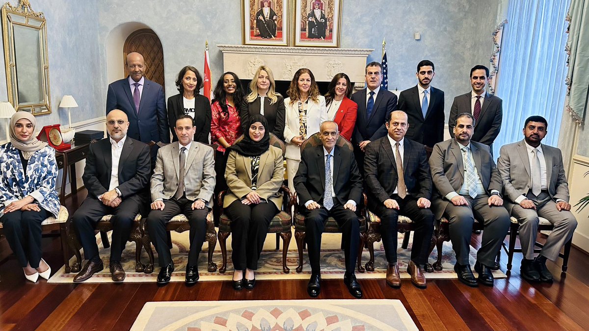 The embassy held a farewell for Ambassador Moosa Al Tai as the end of his mission in Washington nears. He thanked the embassy team for their dedication and expressed gratitude to colleagues and friends for strengthening ties between #Oman &amp; the #USA