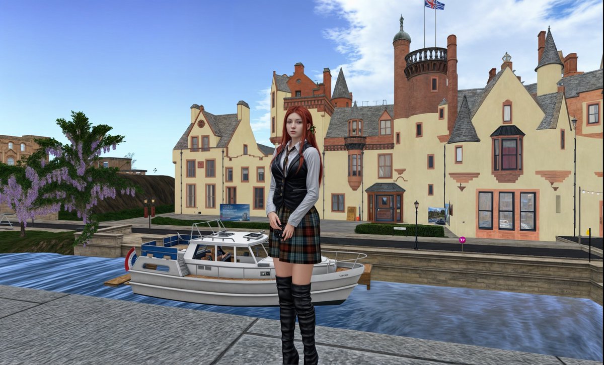 WindsorArabella's tweet photo. Here is Aldourie Castle, home of Nessie's Neuk, a well-known local pub where locals and friends gather daily for music, entertainment and friendship. Be sure to make Nessie's a stopping place when visiting! Outfit by Celtic Witch, Hair by Truth #Scotland #SecondLife #ScotlandInSL https://t.co/1w7flIHSXH