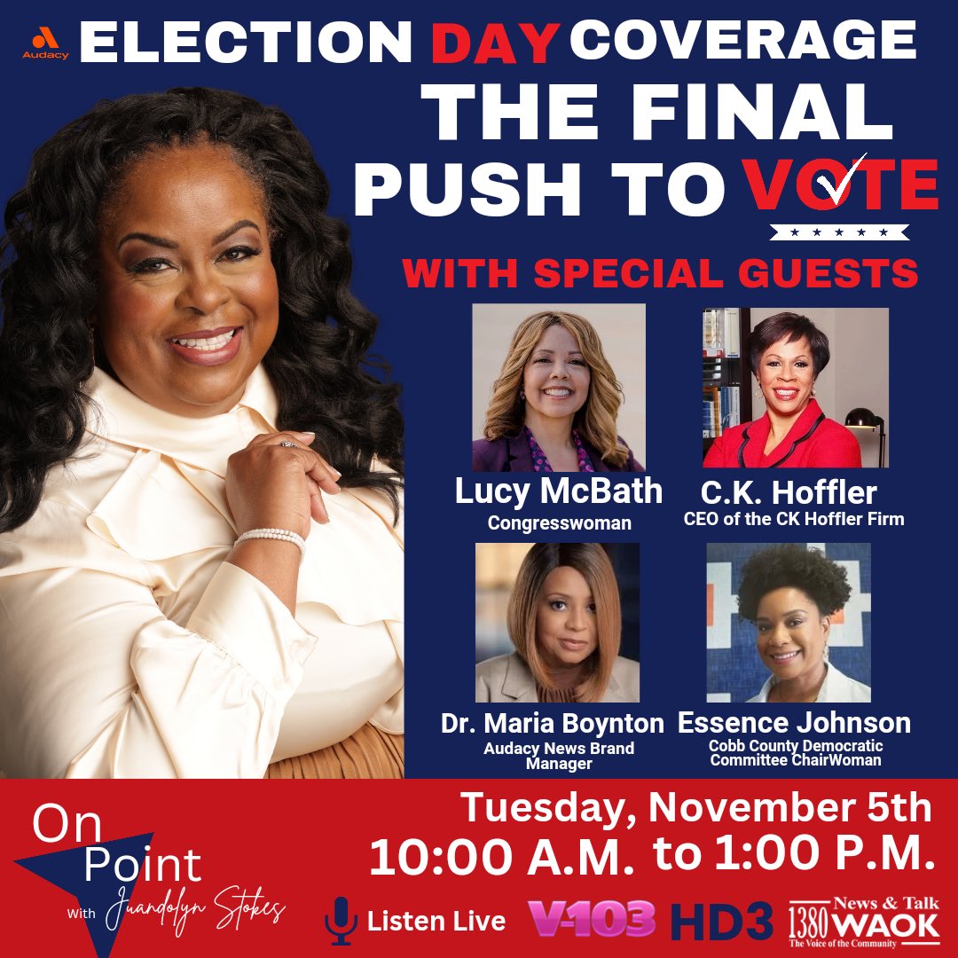 Juandolyn Stokes (@juandolynstokes) on Twitter photo Join me for Election Day coverage on <a href="/WAOK/">News & Talk WAOK</a> #onpointwithjuandolynstokes #news #talk #radio Join me for Election Day coverage on <a href="/WAOK/">News & Talk WAOK</a> #onpointwithjuandolynstokes #news #talk #radio