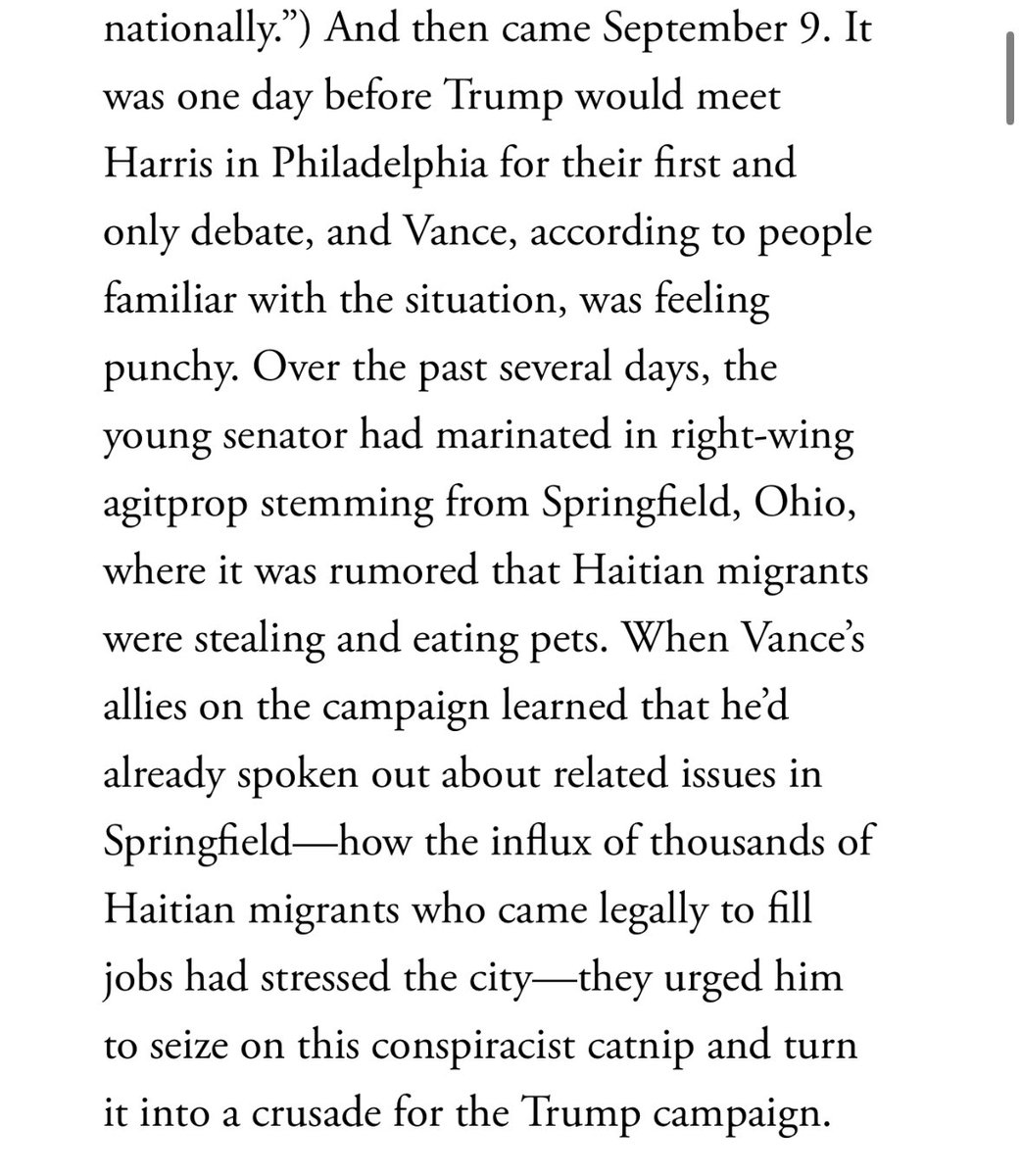 DC_DeWitt's tweet photo. Incredible backstory from @TimAlberta on how Ohio U.S. Sen. J.D. Vance wanted to put his mark on the campaign and created a firestorm over Springfield Ohio. (It led to more than 33 bomb threats and other threats of violence to the city and its leaders.)

https://t.co/VmGYWtAVEE https://t.co/9rW4LkiT2x