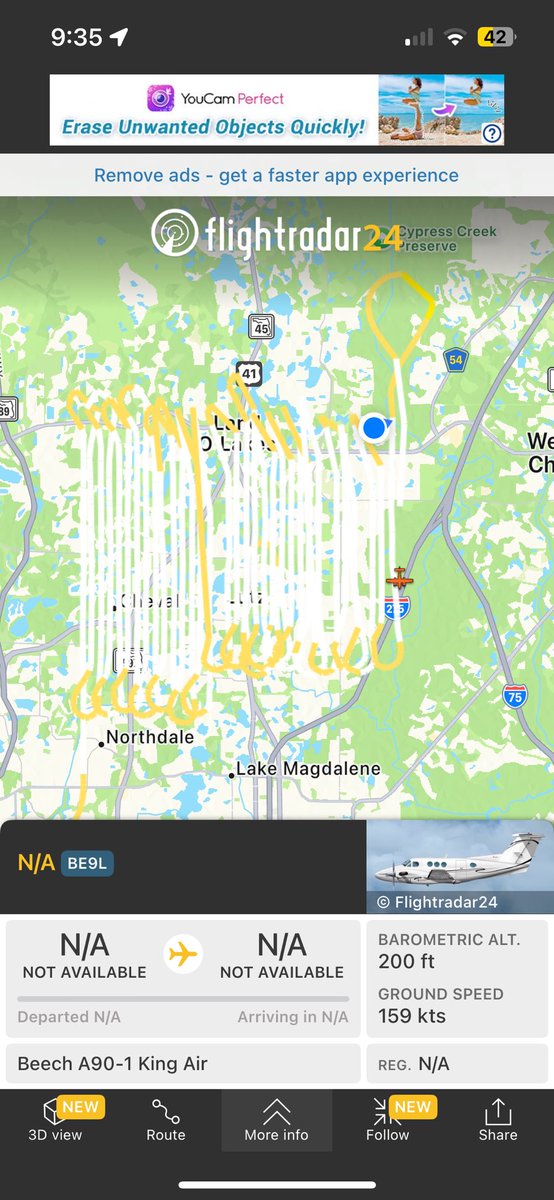 mattj_bowden's tweet photo. @FOX13News anyone have an explanation as to what this plane is doing? It’s been doing flyovers at 200ft and the flight path is incredibly strange. https://t.co/uJ9E8tkZBR