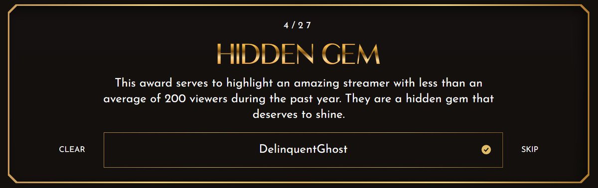 Warm_Fireplace's tweet photo. I know who I'm going to vote for the streamer awards this year =D
@StreamerAwards @DelinquentGhost https://t.co/3qk5s97qli