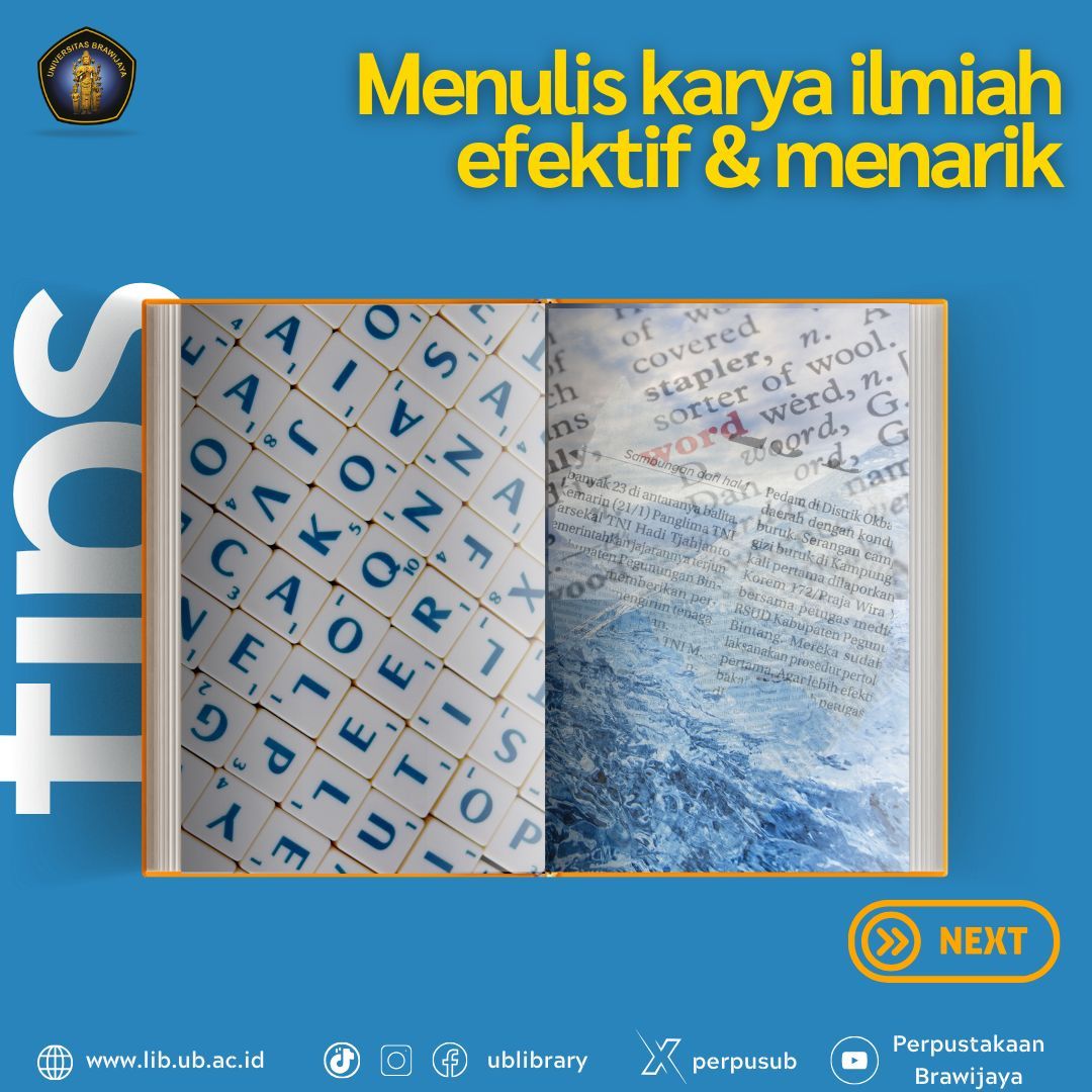 perpusub's tweet photo. Menulis karya ilmiah memang bisa menjadi tantangan tersendiri, terutama bagi mereka yang baru pertama kali melakukannya. Ada beberapa saran berharga yang dapat membantu Sobat Pustaka menyelesaikan karya ilmiah dengan baik dan berkualitas tinggi. Yuk, simak tipsnya! https://t.co/UZHkmNBbTX