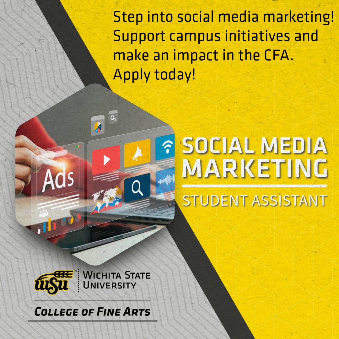 Are you passionate about social media? 🎨📱 Join us as a Student Assistant in Social Media Marketing! Help shape the College of Fine Arts online presence, connect with peers, and build your skills. Apply today—🔗 ow.ly/jfhQ50TZRgq