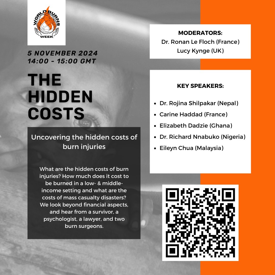 Tune in to today’s webinar session on “The hidden costs”.

👉Connect by REGISTERING HERE:
us02web.zoom.us/webinar/regist…

#WorldBurnsWeek #BurnAwareness #GlobalHealth #BurnSurvivors #BurnAdvocacy #BurnCare