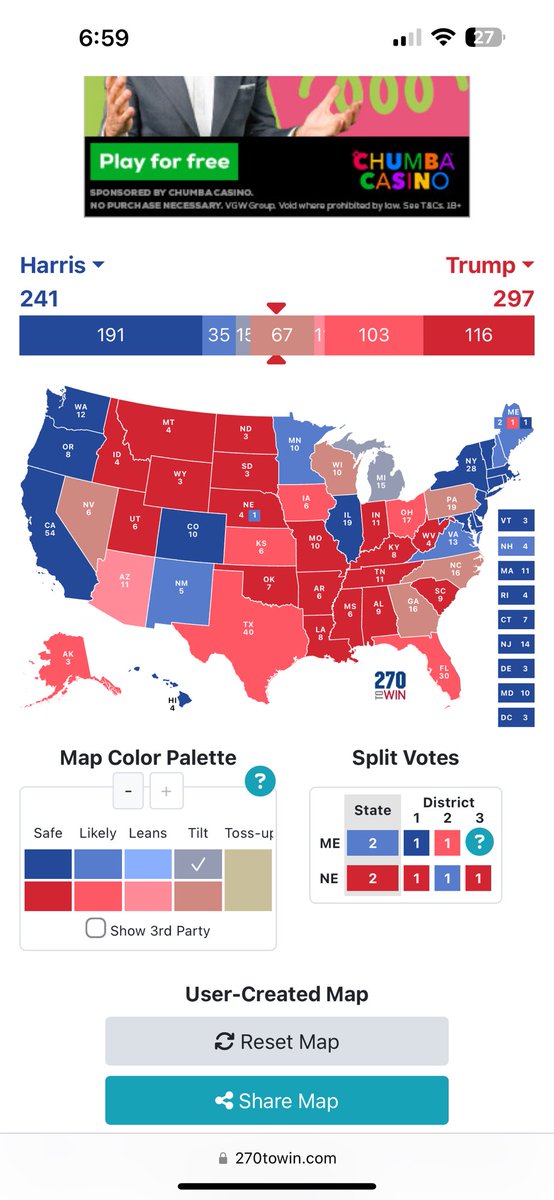 ProjectedElect's tweet image. Final 2024 Presidency Prediction