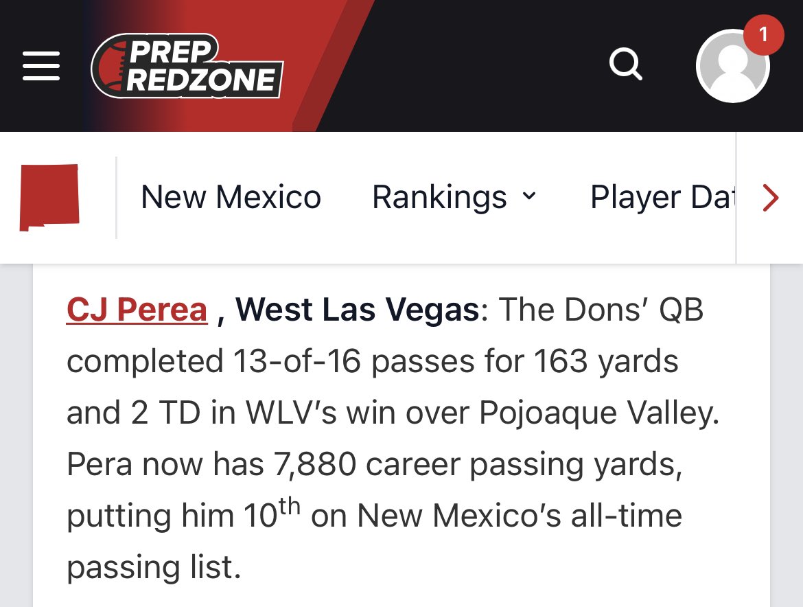 CoachCarlos62's tweet photo. Scott thank you for all you do for all the athletes that play football. You have posted CJ’s stats the last four years.. as well as hundreds of other players.I know Prep Redzone is the only one that really see them play.. @PrepRedzoneNM @_NMAA @NMHSCA @sfnmsports @JamesDYodice https://t.co/TcxFrlt61d
