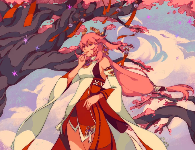 a kitsune dreamscape i love me some yae#GenshinImpact #原神 #yaemiko 