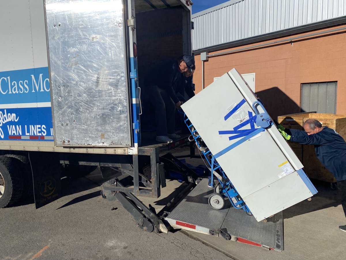 GoldenVanLines's tweet photo. Here we are moving About a dozen -80 freezers, as soon as they are unplugged we move and get them plugged back in at destination asap. Once we plugged this one back in it was -67. It was Golden to safely move millions of dollars of research. https://t.co/jeFdguMub1