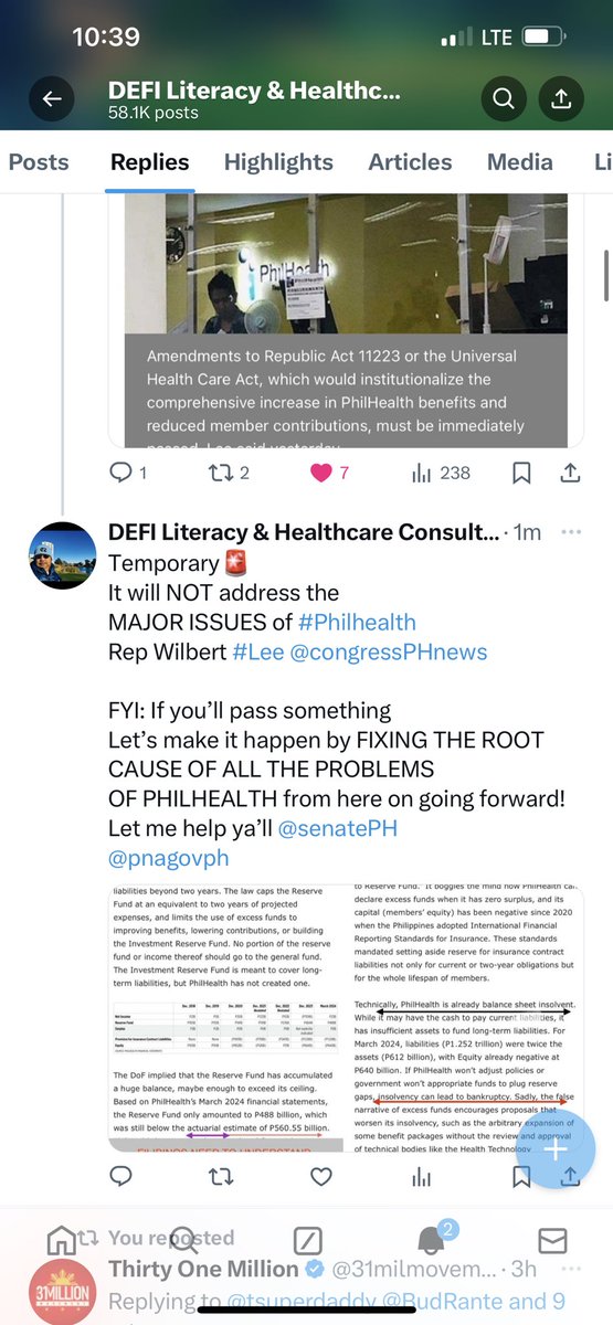 BudRante's tweet photo. Truedat!
My interest in #Philhealth started in 2023 and I second the great opinion
of Sec Dominguez
My expertise
#Healthcare #HealthcareINSURANCE
Insurance #reimbursement
#provider relations …more
Let me HELP
#PBBM
@senatePH @SayChiz @congressPHnews
W #Lee
@pnagovph
@dzbb https://t.co/WzfTBt96Mi