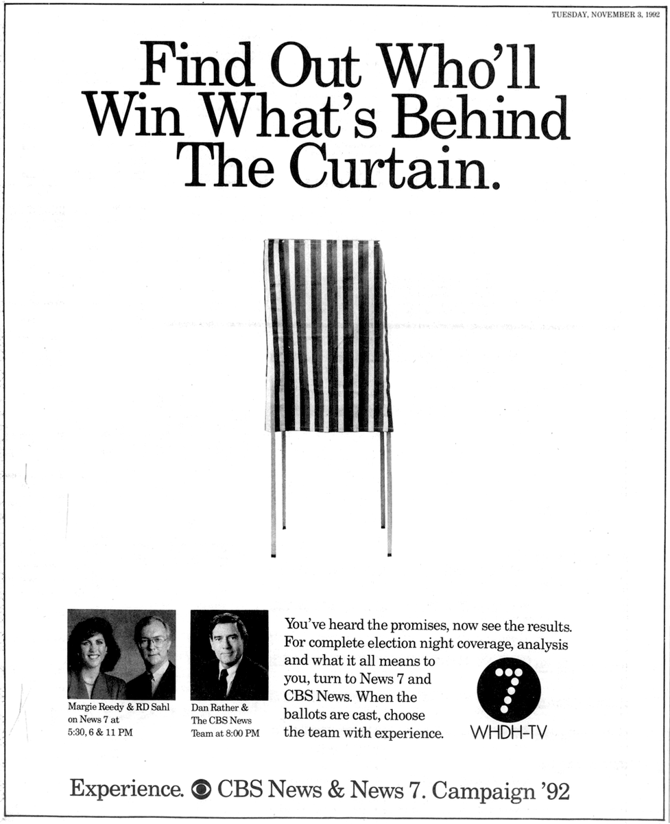 Election night coverage - WHDH-TV | Boston, MA (1992)

(📸 The Boston Globe)