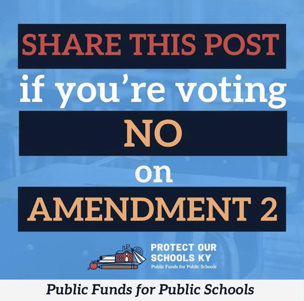 We have one day left to let everyone we know that Amendment 2, this Voucher Amendment, would devastate our public schools and negatively impact our communities.

Talk to your friends and family and let them know: Vote NO on 2.

#VoteNOon2