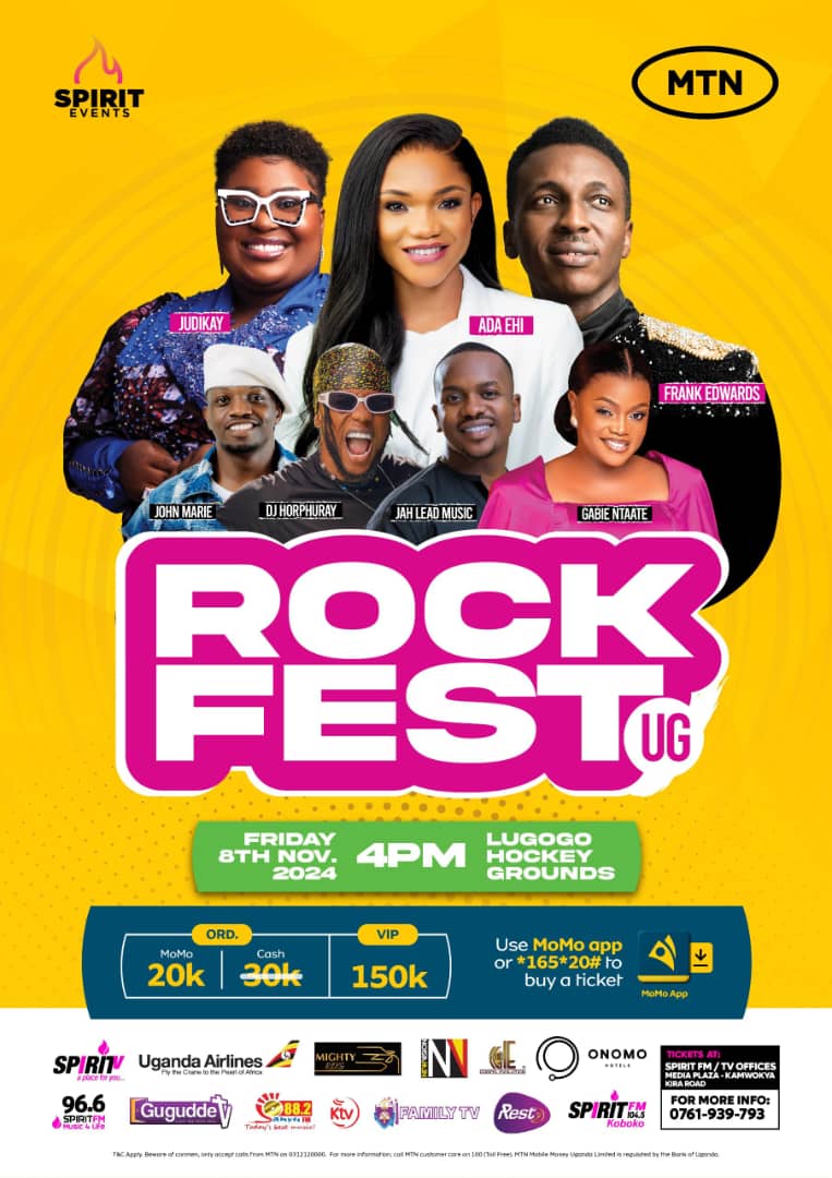 StellaAza1's tweet photo. Get yourself a #RockFestUg ticket at a reduced Price courtesy of Beauty for Ashes, Spirit Media Group and Spirit Events. Get in touch with #Levine on 0755179274 https://t.co/nB1BkdaDFZ