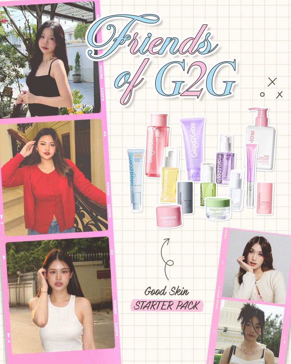 Glad2glow_Thai's tweet photo. ✨🩷พร้อมเริ่มต้นการเดินทางสู่ผิวสวยในแบบของทุกคนกันรึยังงง?😚🌈 G2G Good Skin Starter Pack คือคำตอบ!🌟 ไม่ว่าจะมีผิวแบบไหน เรามีสูตรที่ตอบโจทย์ทุกปัญหาผิว มาเรียนรู้ทริคดูแลผิวต่างๆไปกับ #FriendsOfG2G และเริ่มต้นผิวสวยไปด้วยกัน!💖 #GoodSkin #G2G #ดูแลผิว #ผิวใส https://t.co/hzC6qECi9A