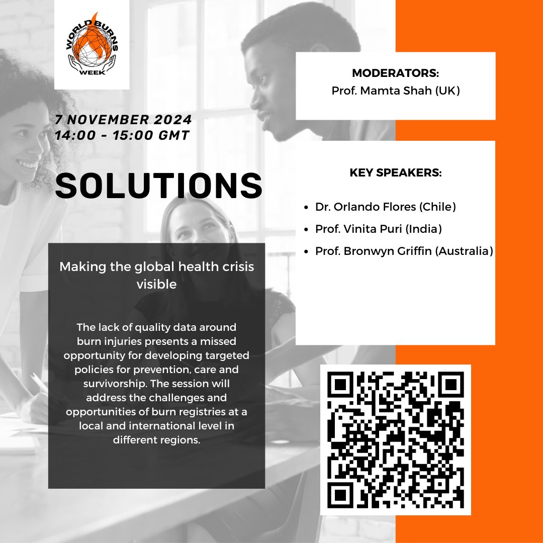 Tune in to today’s webinar session on “Solutions”.

👉Connect by REGISTERING HERE:
us02web.zoom.us/webinar/regist…

#WorldBurnsWeek #BurnAwareness #GlobalHealth #BurnSurvivors   #BurnAdvocacy #BurnCare