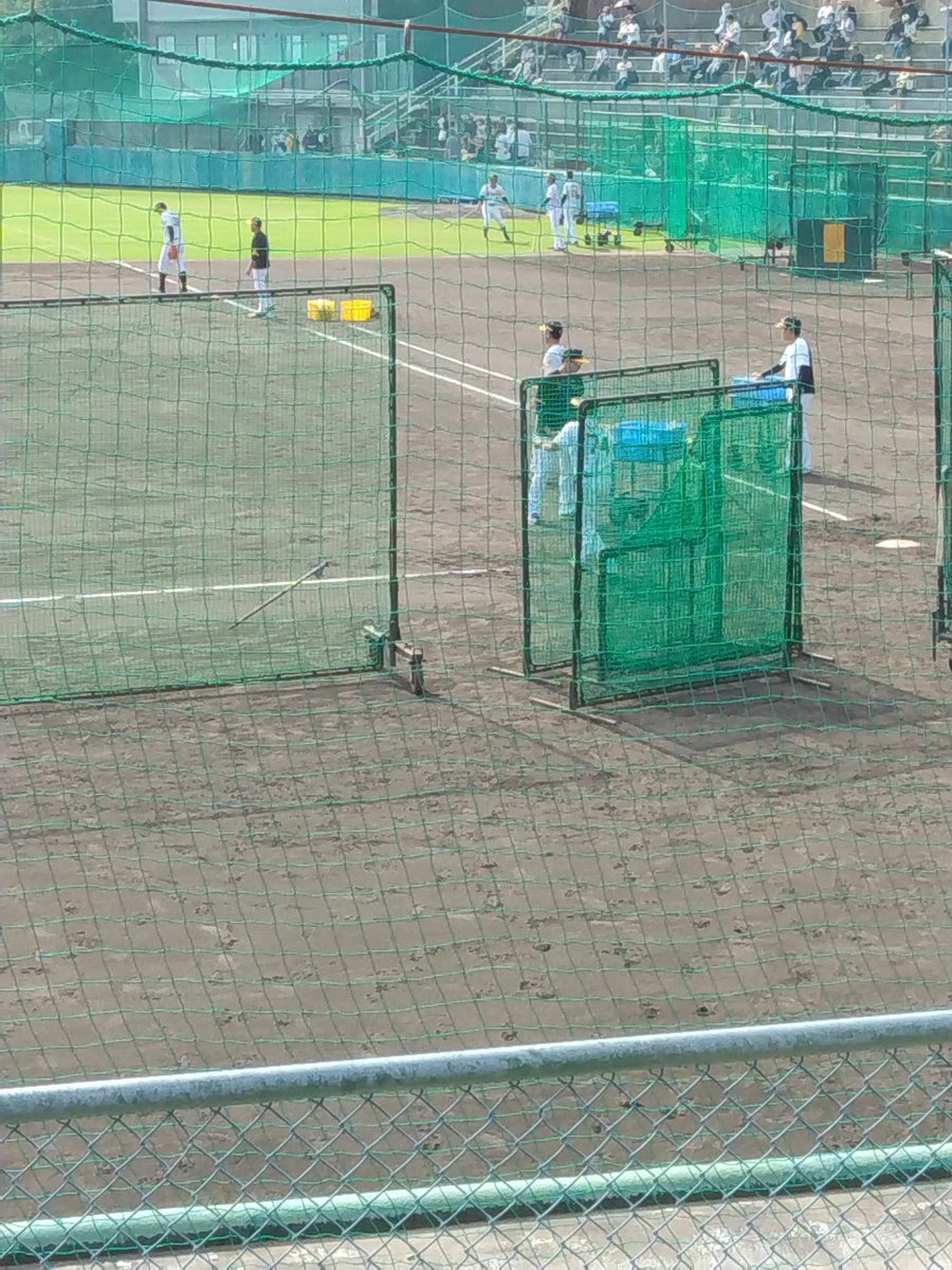 tessoko's tweet photo. アホほど暑い。なのにイトマサが半袖どころかウインドブレーカー羽織ってた。
藤本も秀太もノックは右で打つんやね。 https://t.co/TQbj5CQIEL