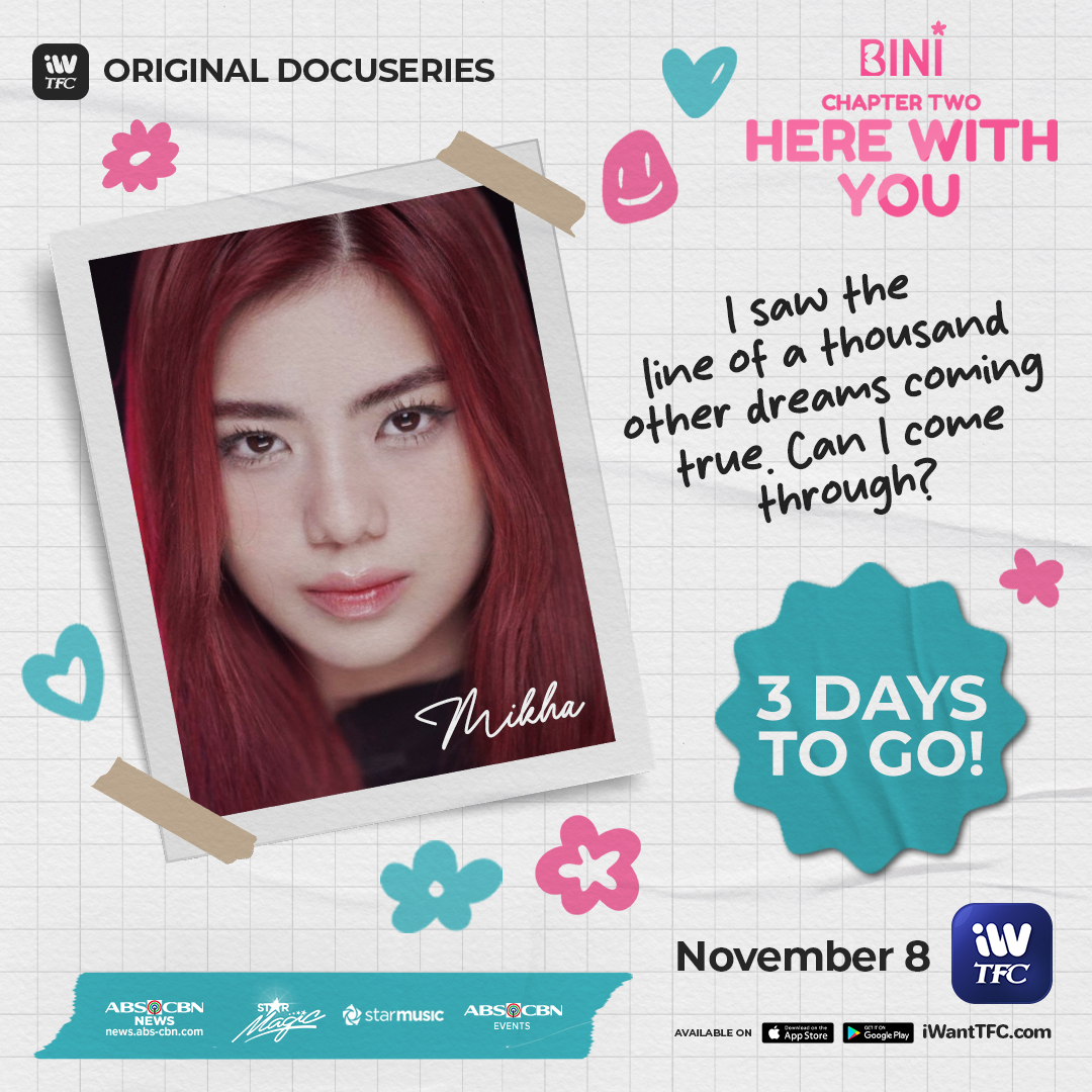 BINI_ph's tweet photo. #BINI : It's gonna be an amEYYYzing day this NOVEMBER 8! 🥳🌸

Celebrate @bini_mikha's birthday with the premiere of BINI Chapter 2: HERE WITH YOU on @iWantTFC!

Don't forget to register at https://t.co/3SRQ3CDoF2!
FREE for PH. Available for subscribers outside PH. https://t.co/lW0twtrJpH