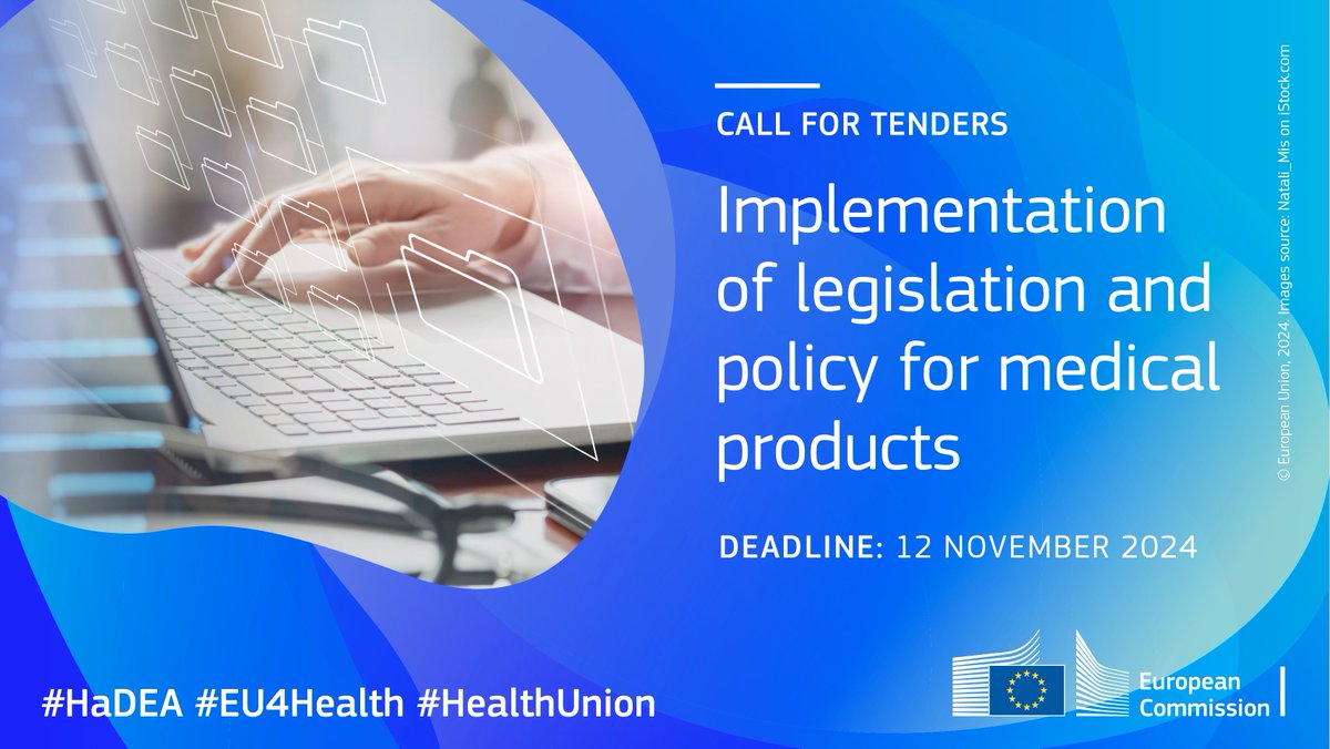 ⏰ Two weeks left to apply for the #EU4Health call for tenders on a framework contract for the implementation of pharmaceutical legislation and data-driven policy for medical products.
Apply by 19 November: hadea.ec.europa.eu/news/eu4health…