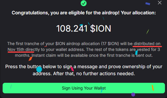 Crypto_Benz's tweet image. 🪂 เช็ค ionic Airdrop SZN 2 

เช็คที่ app.ionic.money/claim

ส่วนแรกจะดรอปเข้าวอลเลท 15 พ.ย. ที่เหลือติด vest 3 เดือน

#ionic