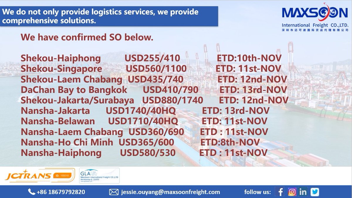 Jessie Ouyang(China Forwarder/China Logistics) (@ouyangjessie) on Twitter photo 
