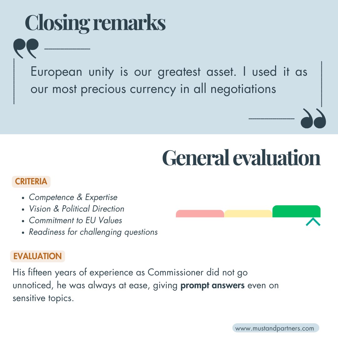 🇪🇺 Commissioner Hearings Highlights! 📢

Starting with Maroš Šefčovič, a seasoned Commissioner since 2009, who navigated his #hearing with confidence.

🔎 Check out the main #highlights we selected and our overall evaluation at the end of the slides!