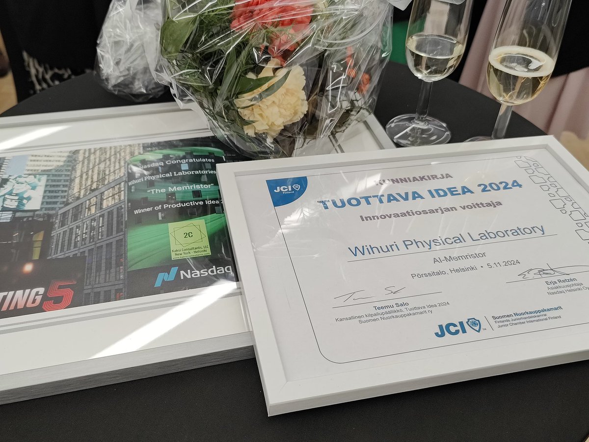 UTU Physics and Astronomy (@physutu) on Twitter photo Wihurin fysiikantutkimuslaboratorion #memristori voitti <a href="/JCIFinland/">JCI Finland</a>’s Tuottava idea 2024 kilpailun innovaatiosarjan. 🎉 Wihurin fysiikantutkimuslaboratorion #memristori voitti <a href="/JCIFinland/">JCI Finland</a>’s Tuottava idea 2024 kilpailun innovaatiosarjan. 🎉