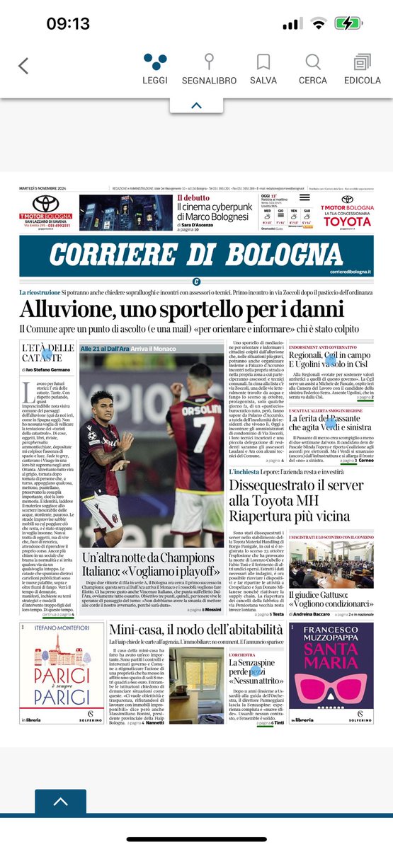 #Buongiorno con il #Corriere . Il giornale in edicola #Bologna #Emilia -Romagna