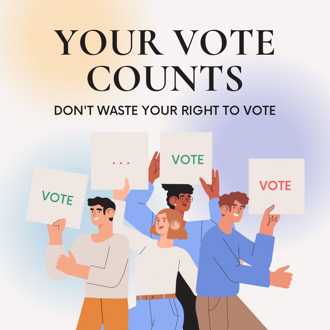 Exec_Errands's tweet image. 🗳️ Remember to Vote! 🗳️

Your voice matters, and your vote counts! Don’t miss out on the opportunity to make a difference. Exercise your right and let your voice be heard. 🗣️✨

#YourVoteCounts #MakeADifference #RememberToVote #CivicDuty #EveryVoteMatters