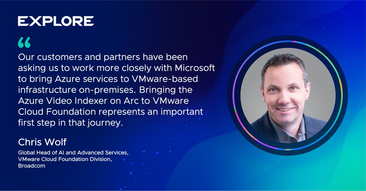 VMware Cloud Foundation (VCF) (@vmwarevcf) on Twitter photo News from #VMwareExplore 2024 Barcelona 📰
VMware #PrivateAI and Azure AI Video Indexer are now integrated to deliver enhanced data privacy and control, cost efficiency, compliance, and more when leveraging AI for video analysis. Read <a href="/cswolf/">Chris Wolf</a>'s release: news.broadcom.com/stories/expand… News from #VMwareExplore 2024 Barcelona 📰
VMware #PrivateAI and Azure AI Video Indexer are now integrated to deliver enhanced data privacy and control, cost efficiency, compliance, and more when leveraging AI for video analysis. Read <a href="/cswolf/">Chris Wolf</a>'s release: news.broadcom.com/stories/expand…
